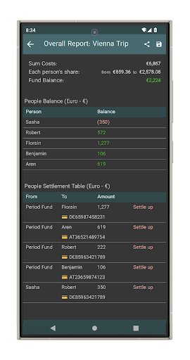 Screenshot Dango Dong - split expenses