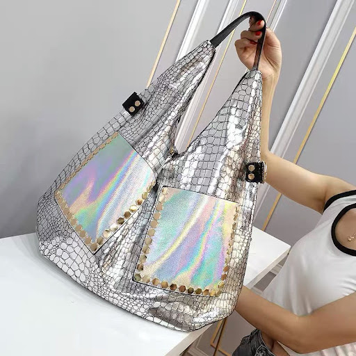 Title 1, Trendy Studded Sequined Shoulder Bag. Elevate y...