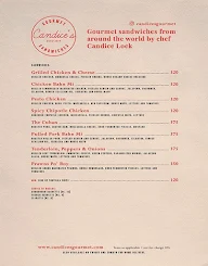 Candice's Gourmet Sandwiches menu 2