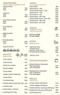 Sehat Cafe menu 1