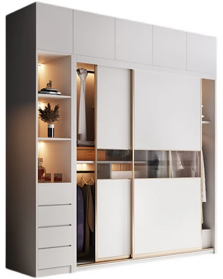 Storage Drawers Wardrobe Entry Wooden Space Divider Simpl... - 0