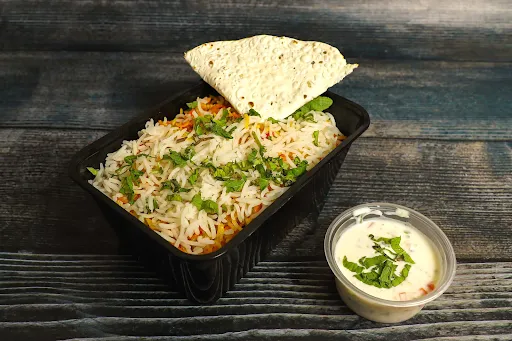 Matka Veg Dum Biryani + Raita Box (bb)