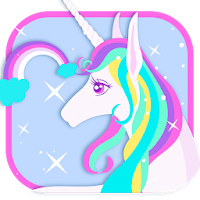 Cute rainbow unicorn theme pink wallpaper icon