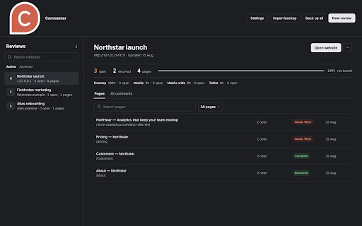 Commenter — Website Review screenshot 4
