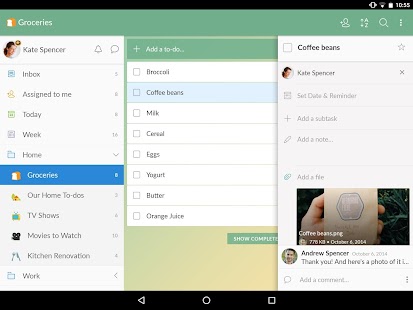 Wunderlist: To-Do List & Tasks Tangkapan layar