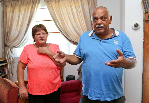 HORRIFIC: Stoneyridge residents Brenda and George Hatton were attacked in their own home yesterday by thugs who beat George with a plank and punched them both in the face before making off with their TV and other goods Picture: STEPHANIE LLOYD