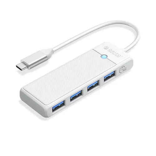 Bộ chia/ Hub Type C ra 4 cổng USB 3.0 Orico PAPW4A-C3-015-WH-EP (Trắng)