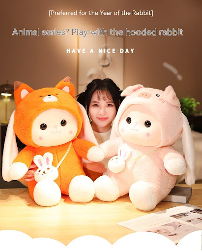 Title 5, Cute Rabbit Doll Pillow Plush Toy Girl Soft and...
