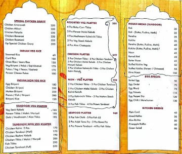 Guru Palace menu 