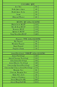 The Green Culture menu 4