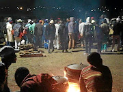 Former workers of Lily Mine camp outside the closed mine demanding  jobs from the new owners. 