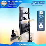 Giá Treo Màn Hình - Giá Treo 2 Màn Hình / Xếp Màn Trên - Dưới 17 - 27 Inch M063 Tải Trọng 8Kg - Lắp Đặt Kẹp Bàn