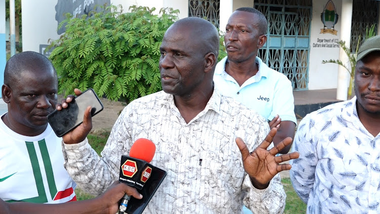 Gongoni ward MCA Albert Kiraga after a tournament he sponsored in Gongoni, Magarini subcounty