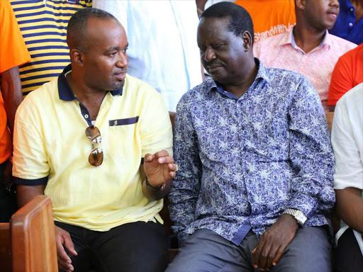 Mombasa Governor Hassan Joho and Cord leader Raila Odinga at the High Court in Malindi yesterday / ALPHONCE GARI