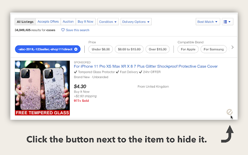 Hide eBay Items and Sellers