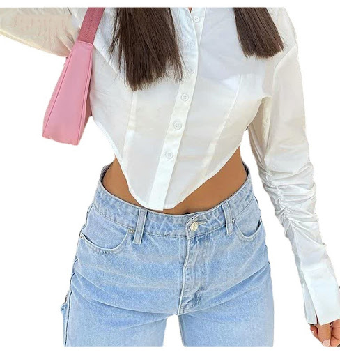 Title 3, Womens High Waist Stretch Ripped Hem Slit Deni...