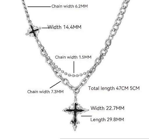 Title 5, Mens Titanium Steel Melting Cross Pendant Neck...