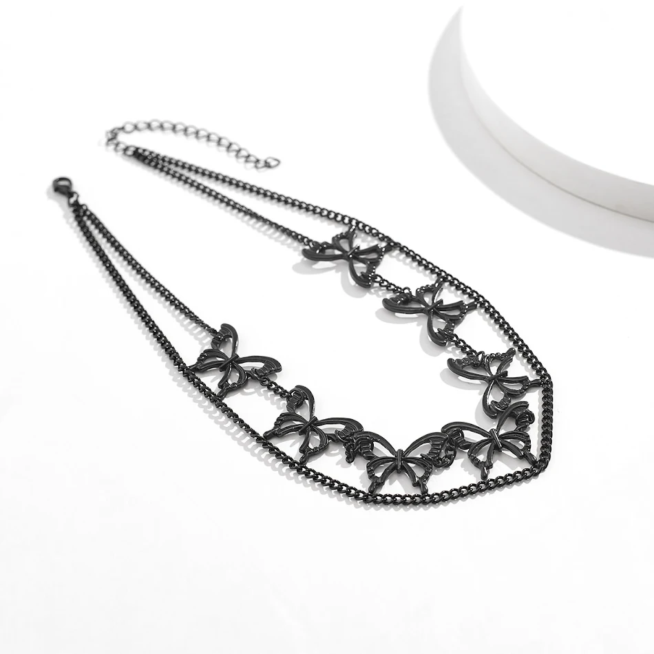 Gotik Tarz Kelebek Kadın Kolye Karanlık Zarafet Eşsiz Tasarım Mükemmel Hediye Moda Aksesuarı Gotik Tarz Kadın Takısı