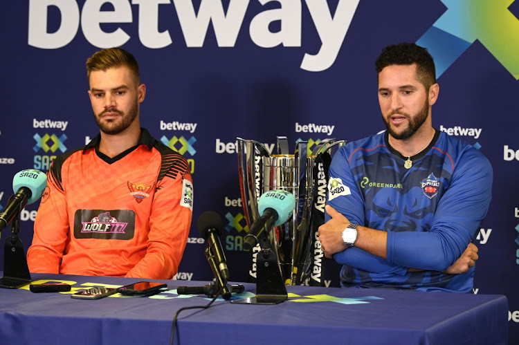 JOHANNESBURG, SOUTH AFRICA - FEBRUARY 10: Aiden Aiden Markram and Wayne Parnell will lead the Sunrisers Eastern Cape and Pretoria Capitals in the final of the Betway SA20 that will be played at the Wanderers on Saturday