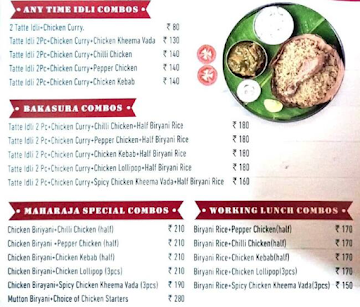 Maharaja Military Canteen menu 