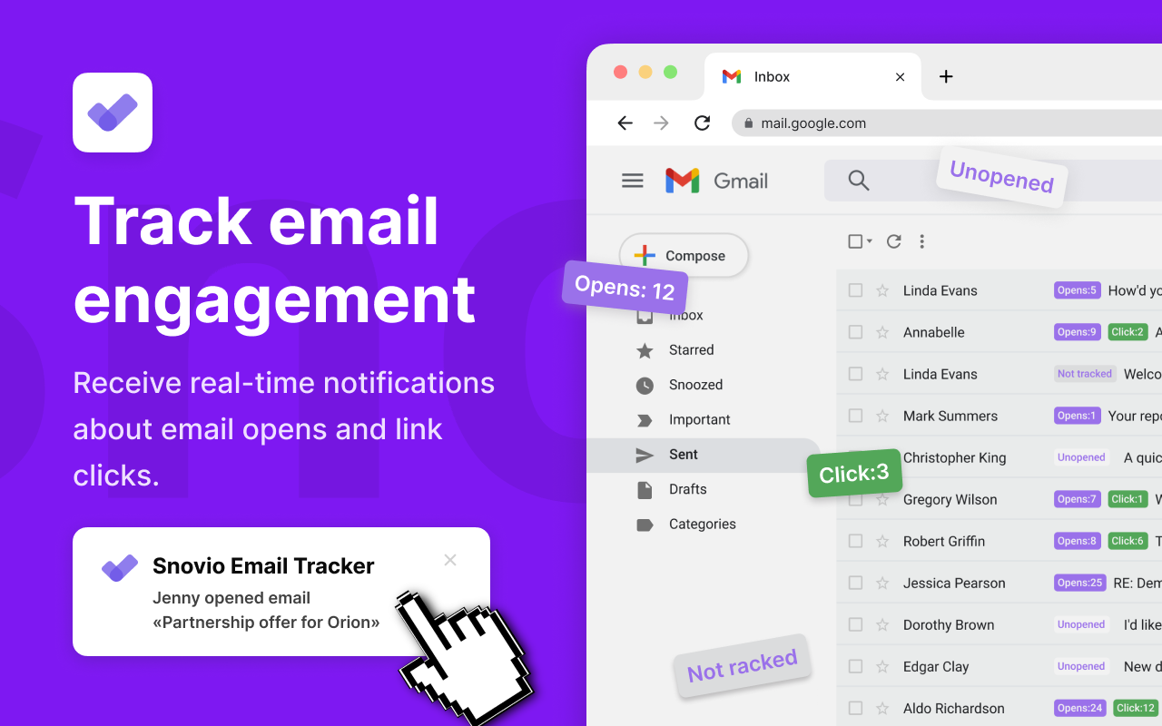 Unlimited Email Tracker by Snov.io Preview image 10