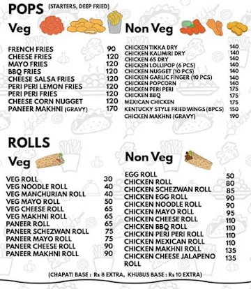 Pop & Roll menu 