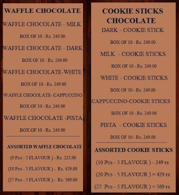 Donut Corner The Mocktail House Wraps & Bits Waffle Shop Chocolate Hut Basundi Corner menu 