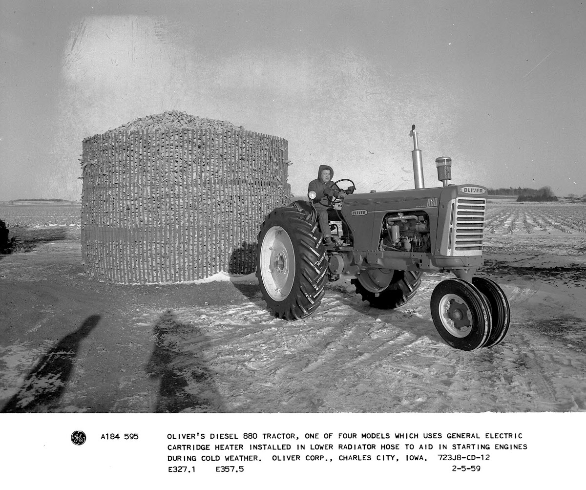 Oliver S Diesel 880 Tractor One Of Four Models Which Uses General Electric Cartridge Heater Installed In Lower Radiator Hose To Aid In Starting Engines During Cold Weather Oliver Corp Charles City Iowa