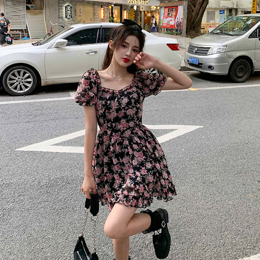 Title 4, Wild Rose Fragmented Flower Dress Girl Unique F...
