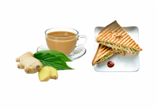 Ginger Chai (Ginger Chai + Veg Sandwich)