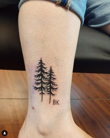 Black Pine Tree Tattoo