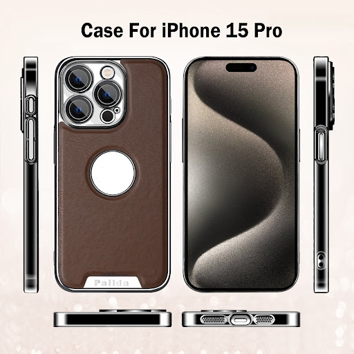 Title 3, Leather Pattern Phone Case Electroplated Busine...
