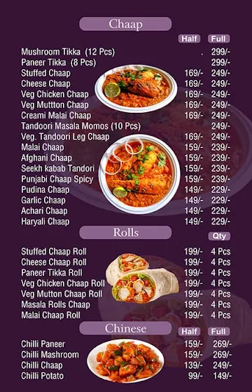 Charsi Chaap menu 