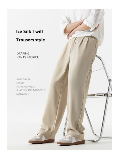 Title 7, Black Drape Casual Premium Straight-leg Pants. ...