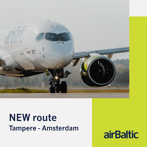airBaltic announces flights between Tampere and Amsterdam