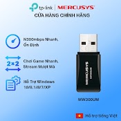 [Hỏa Tốc] Bộ Chuyển Đổi Usb Wifi Mini Mercusys Mw300Um Chuẩn N 300Mbps