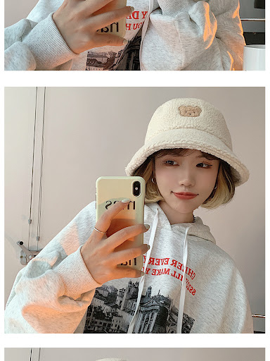 Title 4, Cute Bear Lamb Hair Fisherman Corduroy Warm Bas...