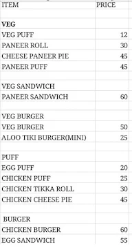 Fresh Cakes menu 1