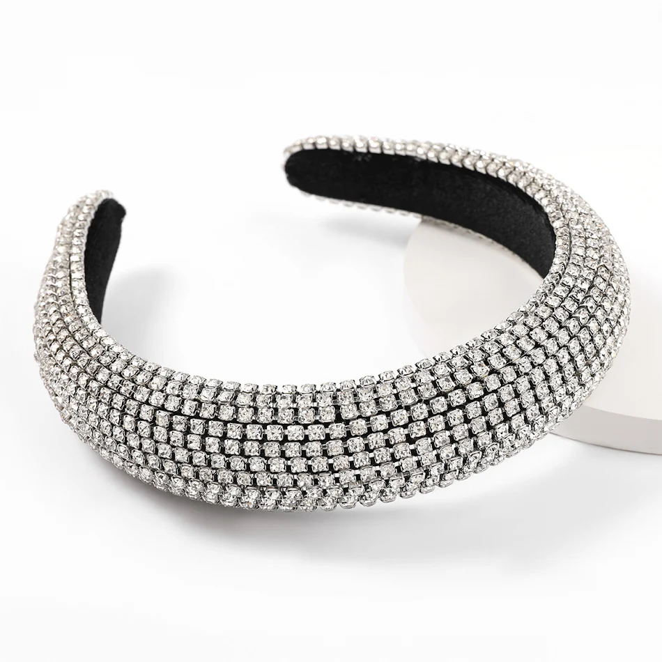 Dames hoofdband met diamant strass, super flash, volledige steentjes, spons hoofdband haaraccessoires
