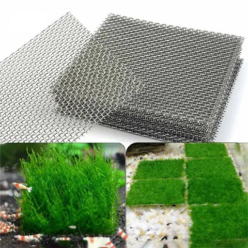 2pc Aquarium Plant Net Stainless Steel Durable Moss Plants Fixing Holder Fish Tank Omaments Accessories