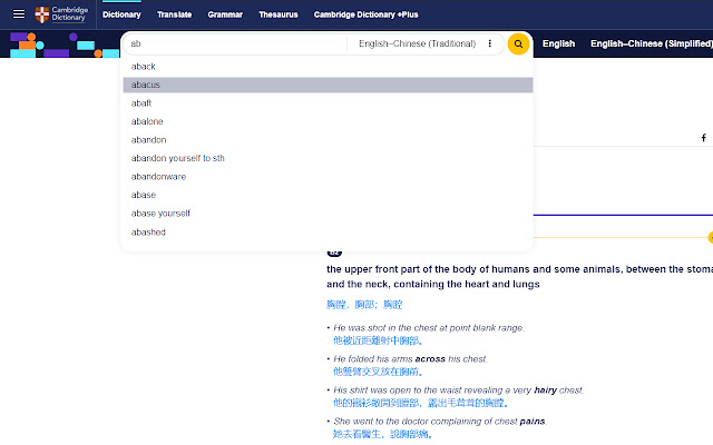 Cambridge Dictionary Better chrome extension