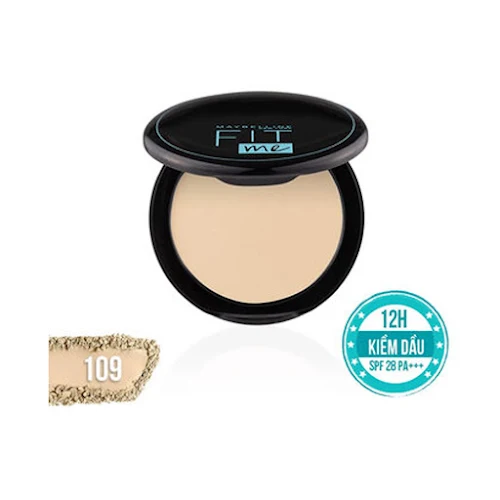 Phấn Nền Maybelline Mịn Nhẹ Kiềm Dầu Chống Nắng #109 6g Fit Me Matte Poreless Compact Powder SPF28 PA +++ #109 Light Ivory