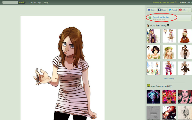 DeviantArt easy download chrome extension