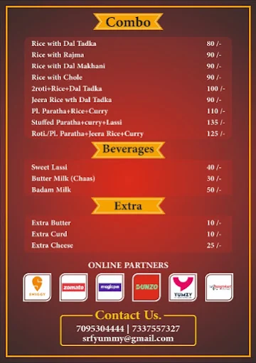 Punjabi Paratha Junction menu 