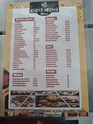 Khatta Meetha menu 1