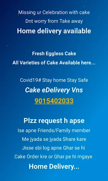 Cake Edelivery menu 