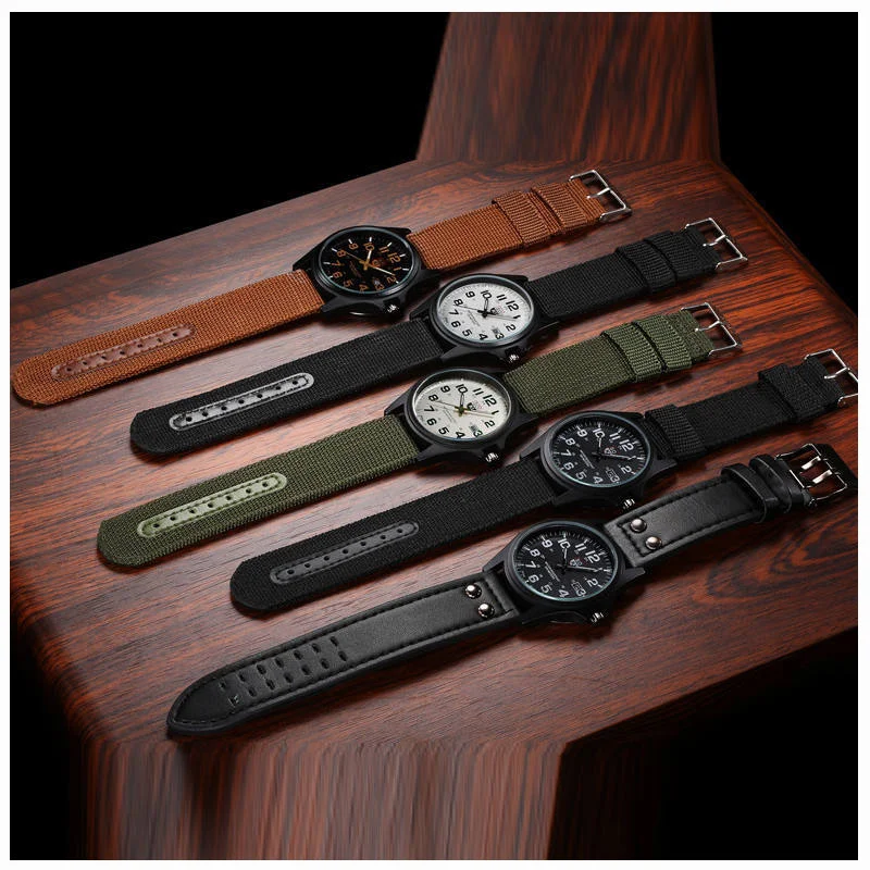 Montre homme sport quartz avec bracelet en nylon tressé et calendrier. Parfait pour le sport, le quotidien et le style.