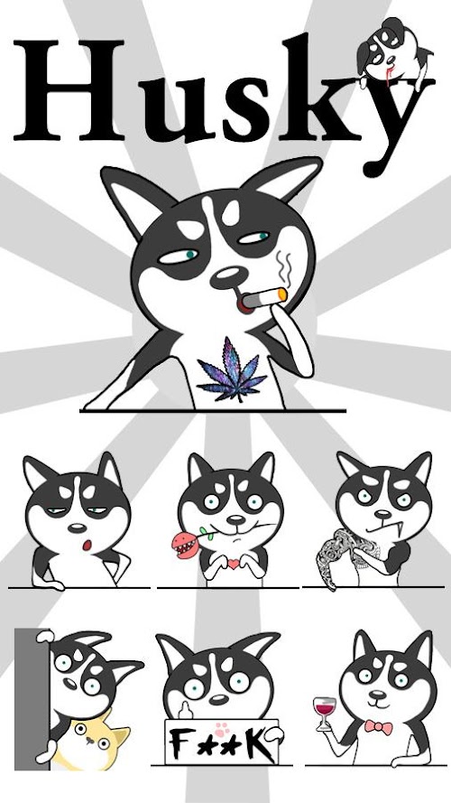 Android application GO Keyboard Sticker Husky screenshort