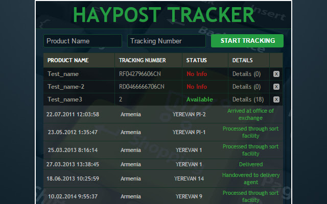 HayPost Tracker