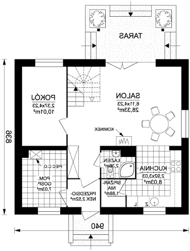 Modrzew 1 - Rzut parteru